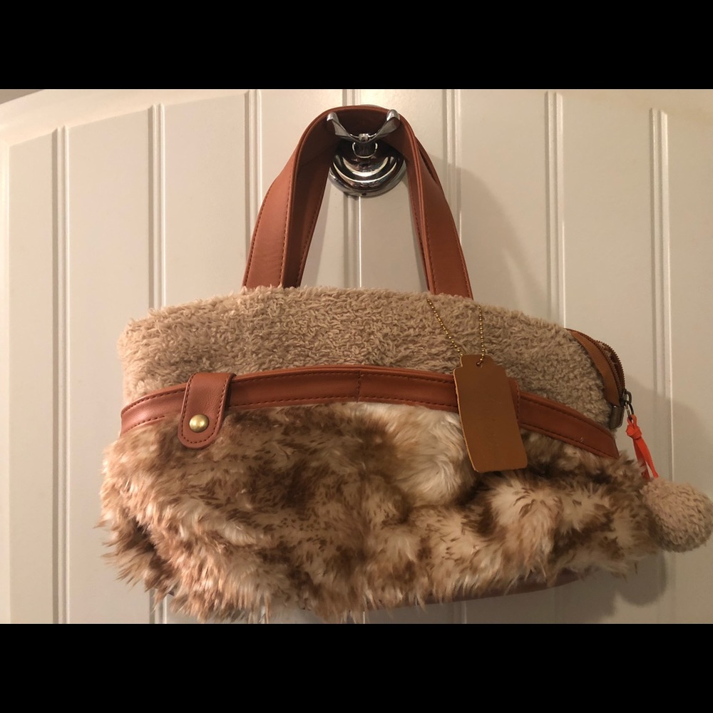 Brown fur purse